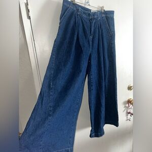 We The Free Blue Denim SUPER wide leg Equinox jeans